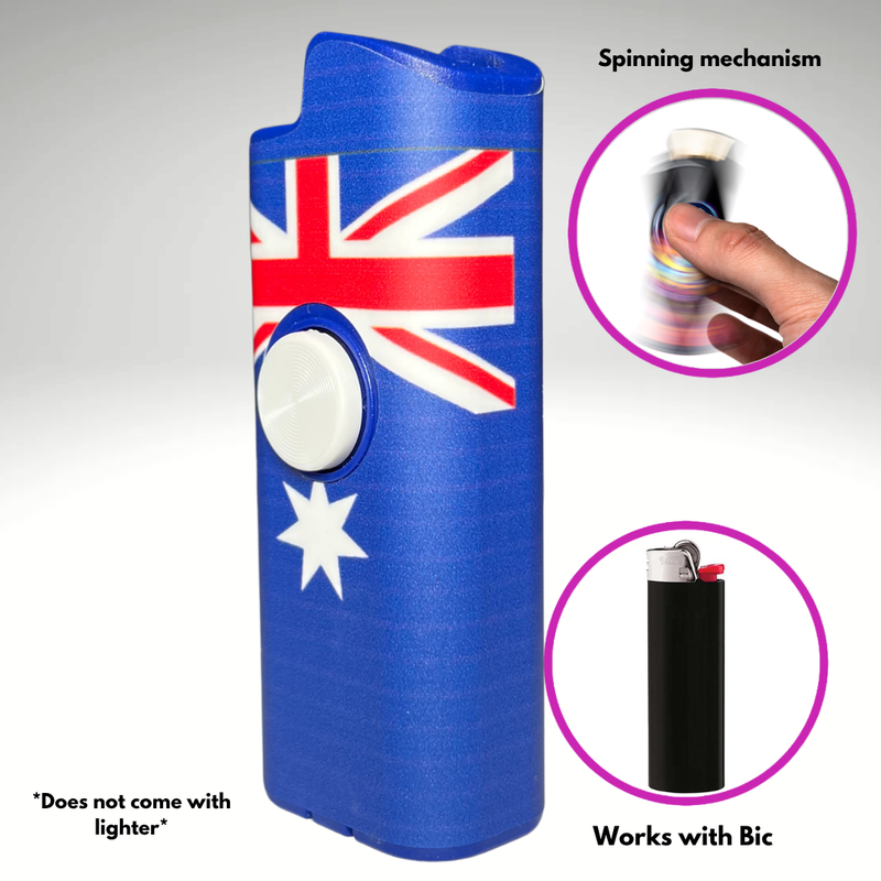 FLKR LYTR® Fidget Spinner Lighter Case "Australian Flag" for Bic® Spinner Lighter Case