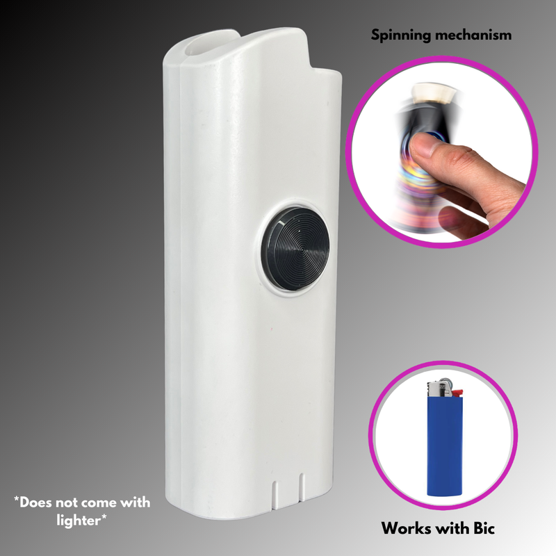 FLKR LYTR® Amazon Prime Fidget Spinner Lighter Case Amazon Must Have "Ghost " for Bic® Spinner Lighter Case