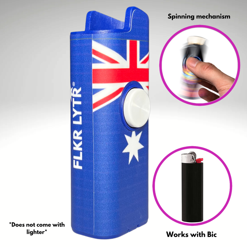 FLKR LYTR® Fidget Spinner Lighter Case "Australian Flag" for Bic® Spinner Lighter Case