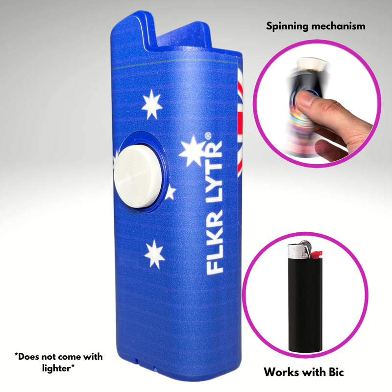 FLKR LYTR® Fidget Spinner Lighter Case "Australian Flag" for Bic® Spinner Lighter Case