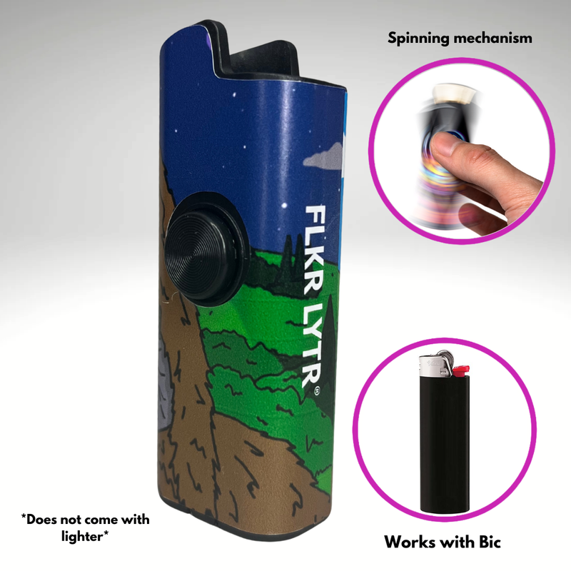 FLKR LYTR® Fidget Spinner Lighter Case "Sassy FLKR" for Bic® Spinner Lighter Case | Flicker Lighter|