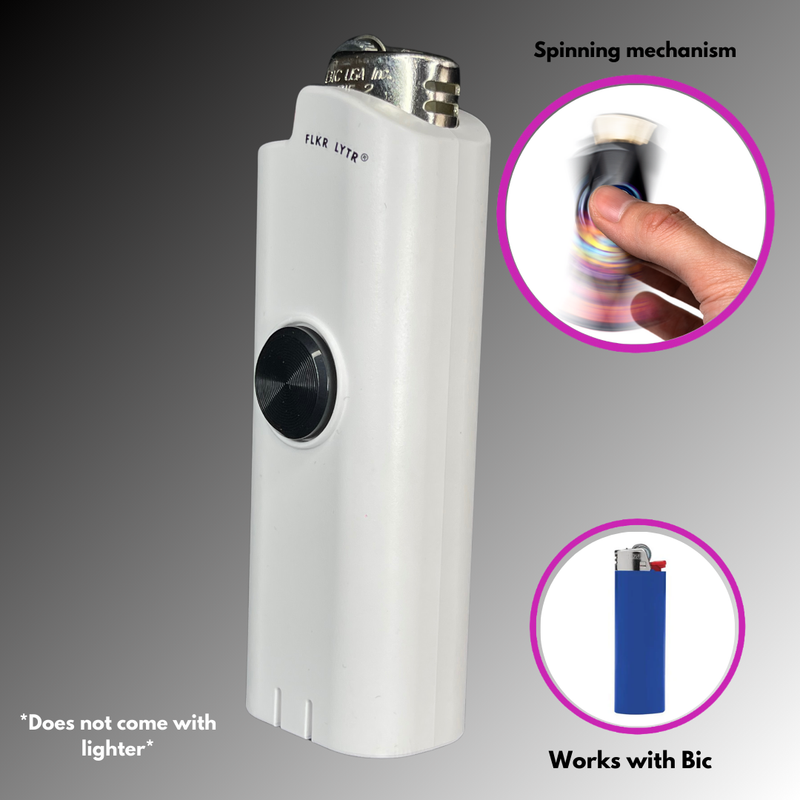 FLKR LYTR® Amazon Prime Fidget Spinner Lighter Case Amazon Must Have "Ghost " for Bic® Spinner Lighter Case