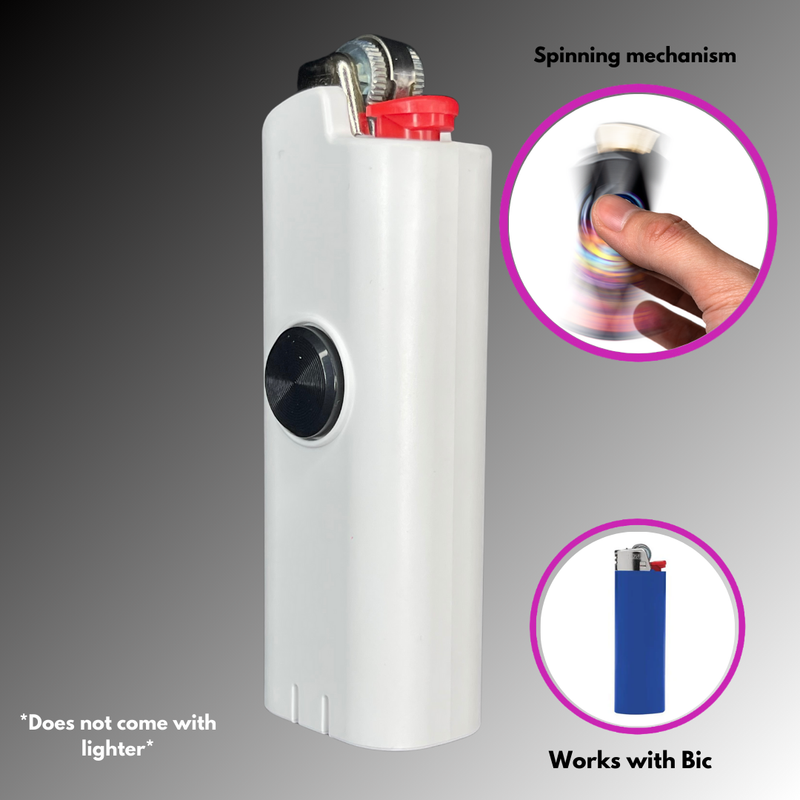 FLKR LYTR® Amazon Prime Fidget Spinner Lighter Case Amazon Must Have "Ghost " for Bic® Spinner Lighter Case