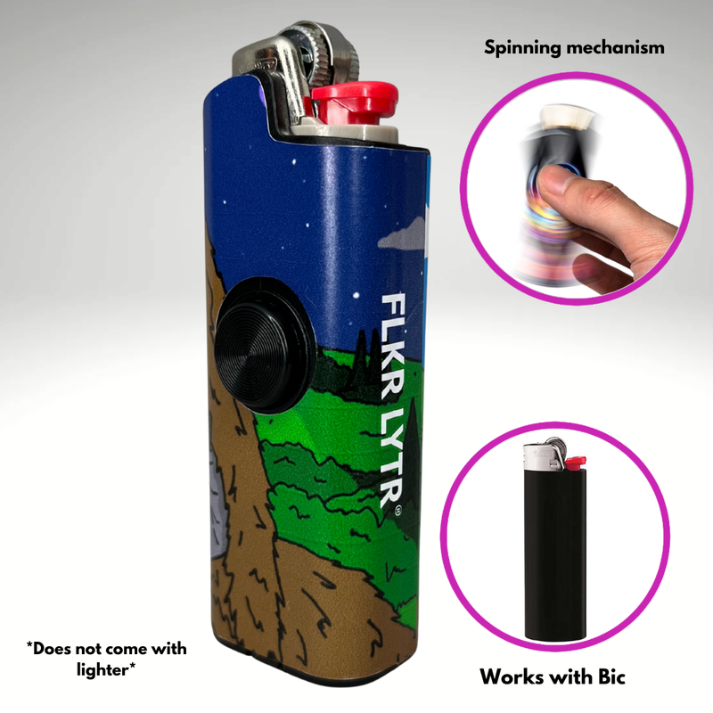 FLKR LYTR® Fidget Spinner Lighter Case "Sassy FLKR" for Bic® Spinner Lighter Case | Flicker Lighter|