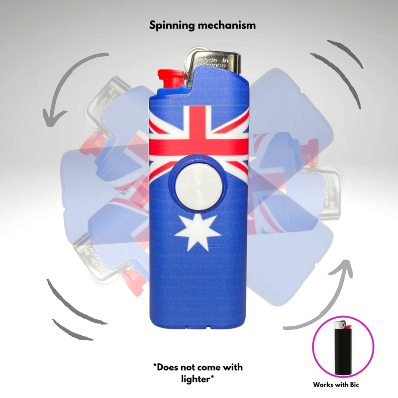 FLKR LYTR® Fidget Spinner Lighter Case "Australian Flag" for Bic® Spinner Lighter Case