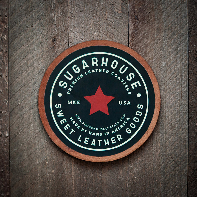 Whiskey Script Distinguished Original Leather Coaster