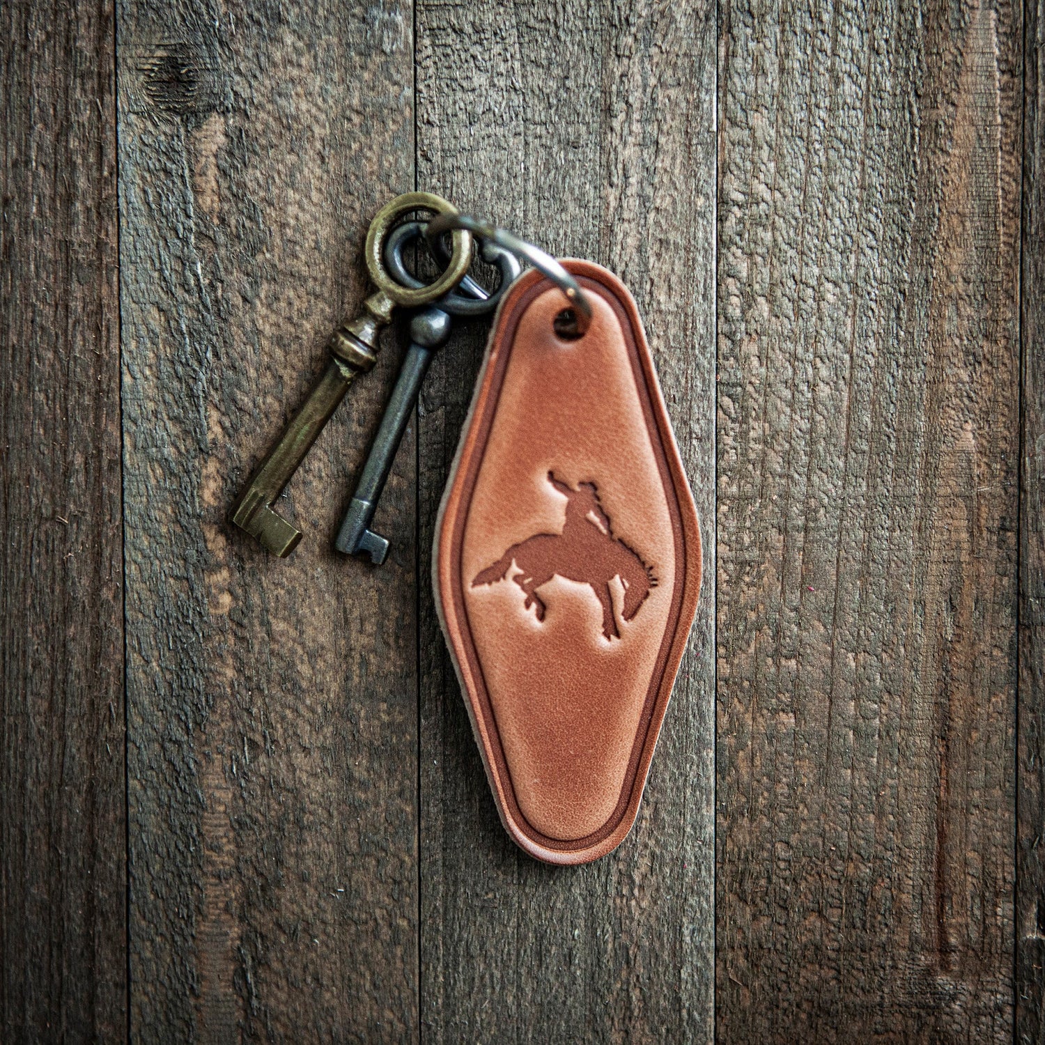 Bronco Leather Keychain Motel Style