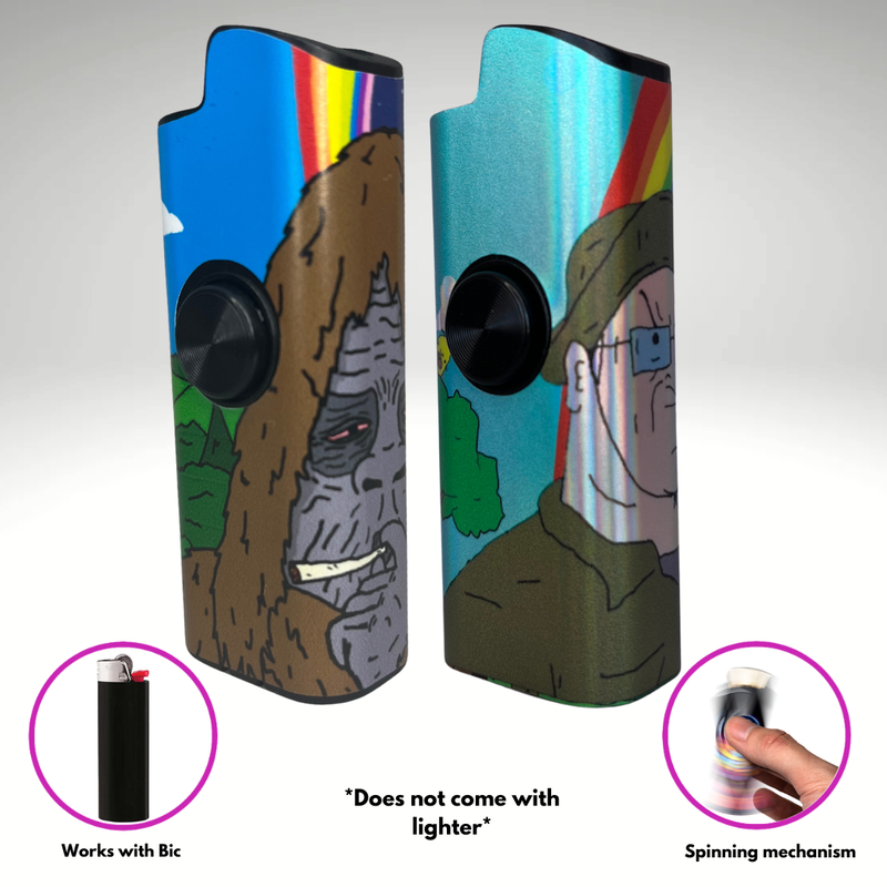 FLKR LYTR® Fidget Spinner Lighter Case "Big Sassy 2 Pack" for Bic® Spinner Lighter Case |FLKR LYTR|