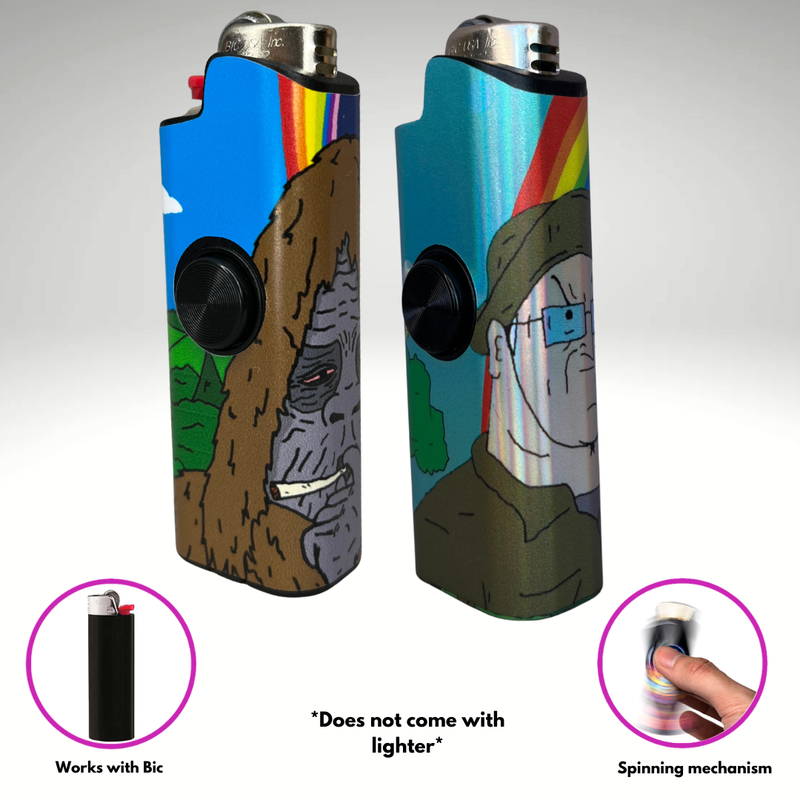 FLKR LYTR® Fidget Spinner Lighter Case "Big Sassy 2 Pack" for Bic® Spinner Lighter Case |FLKR LYTR|