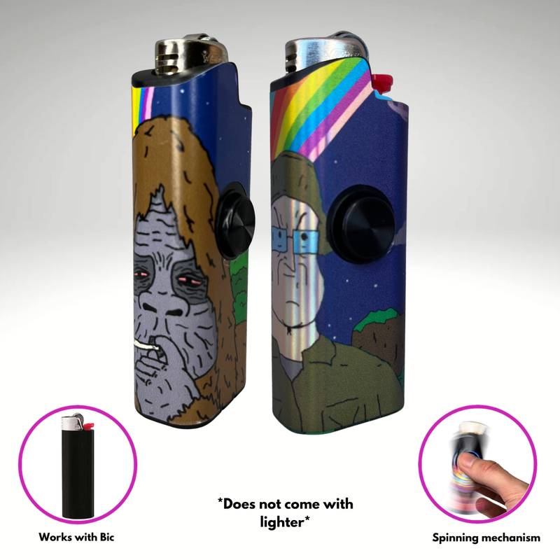 FLKR LYTR® Fidget Spinner Lighter Case "Big Sassy 2 Pack" for Bic® Spinner Lighter Case |FLKR LYTR|