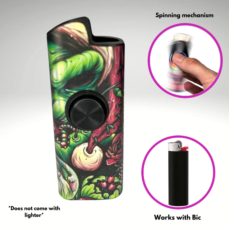 FLKR LYTR®  Fidget Spinner Lighter Case "Boogie Man" for Bic® Spinner Lighter Case