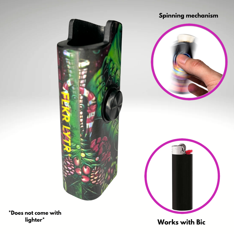 FLKR LYTR®  Fidget Spinner Lighter Case "Boogie Man" for Bic® Spinner Lighter Case