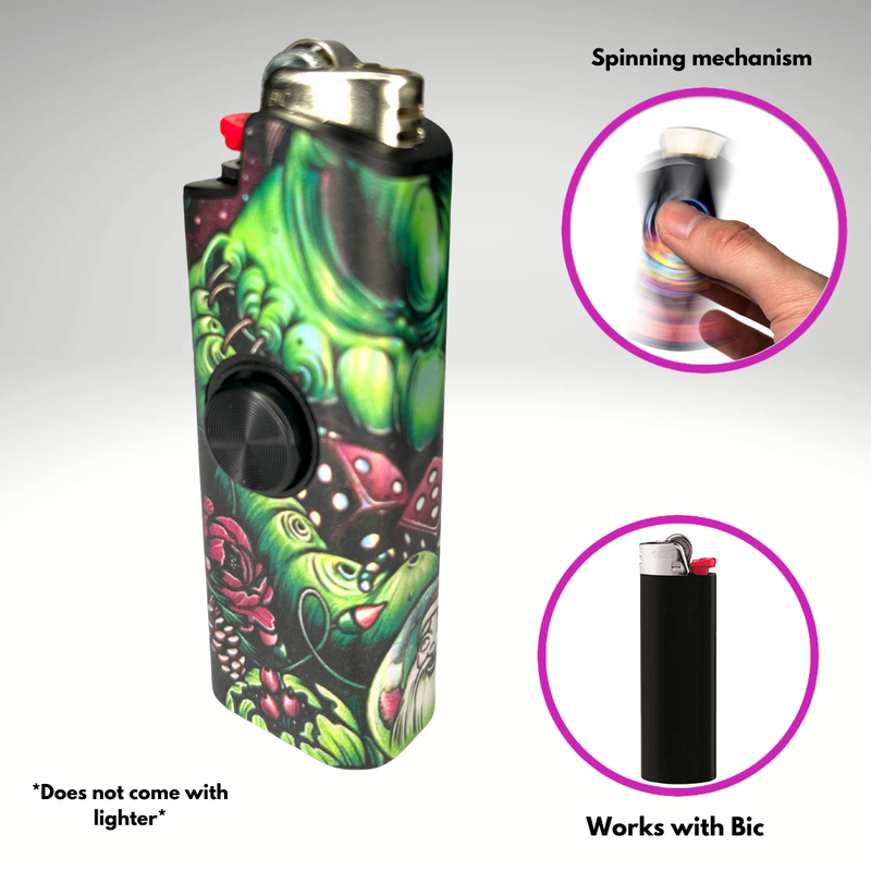FLKR LYTR®  Fidget Spinner Lighter Case "Boogie Man" for Bic® Spinner Lighter Case