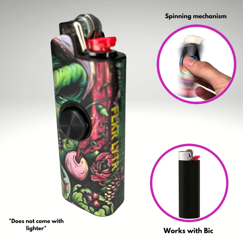 FLKR LYTR®  Fidget Spinner Lighter Case "Boogie Man" for Bic® Spinner Lighter Case