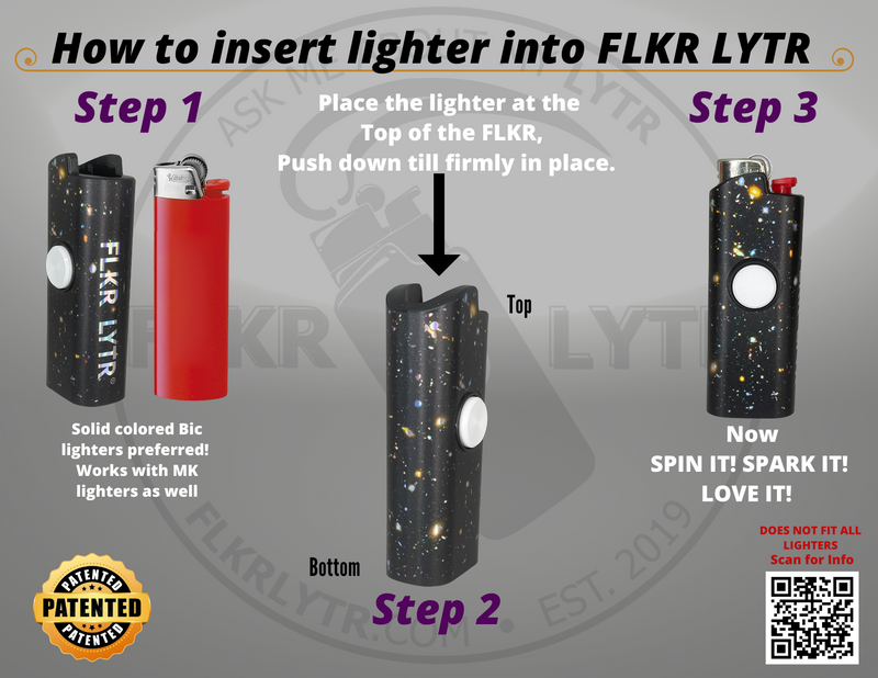 FLKR LYTR® Fidget Spinner Lighter Case "American Flag" for Bic® Spinner Lighter Case