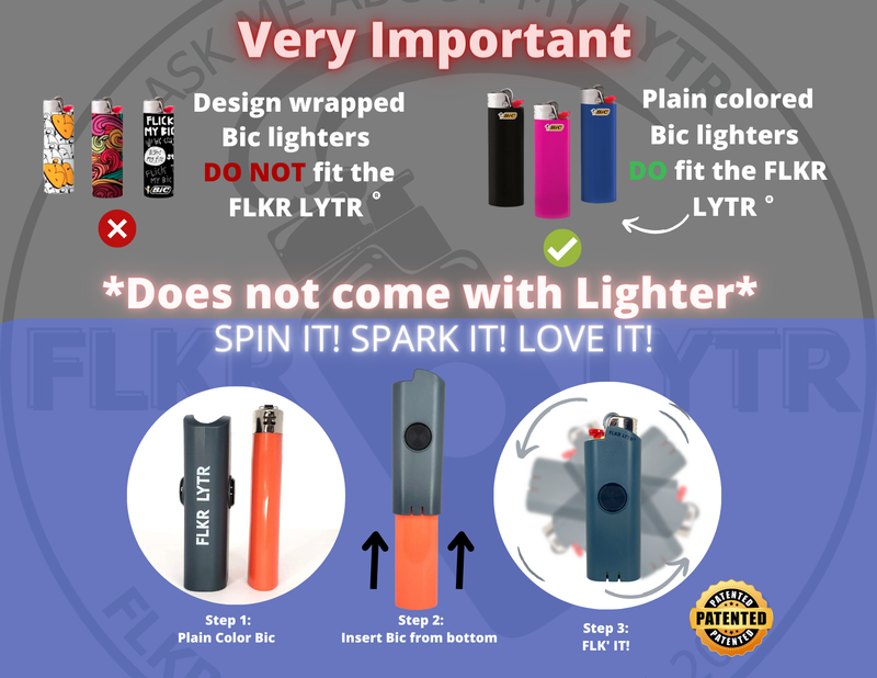 FLKR LYTR® Amazon Prime Fidget Spinner Lighter Case Amazon Must Have "Ghost " for Bic® Spinner Lighter Case