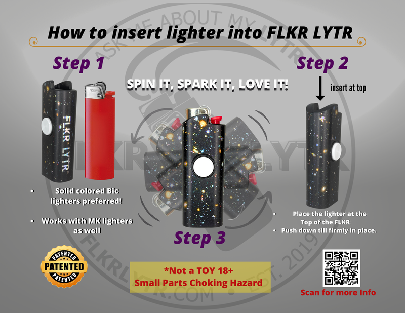 FLKR LYTR®  Fidget Spinner Lighter Case Must Have "R&M" for Bic® Spinner Lighter Case