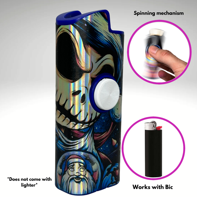 FLKR LYTR®  Fidget Spinner Lighter Case "Jack Skelly" for Bic® Spinner Lighter Case