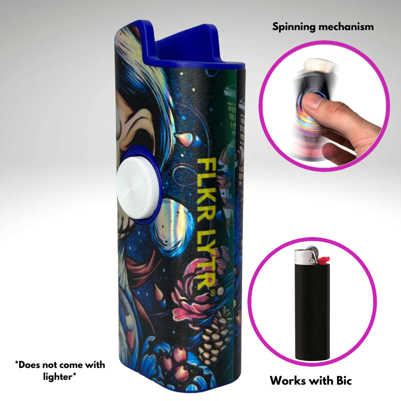 FLKR LYTR®  Fidget Spinner Lighter Case "Jack Skelly" for Bic® Spinner Lighter Case