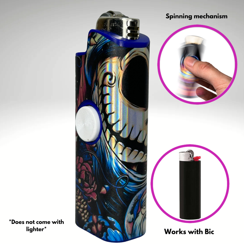 FLKR LYTR®  Fidget Spinner Lighter Case "Jack Skelly" for Bic® Spinner Lighter Case