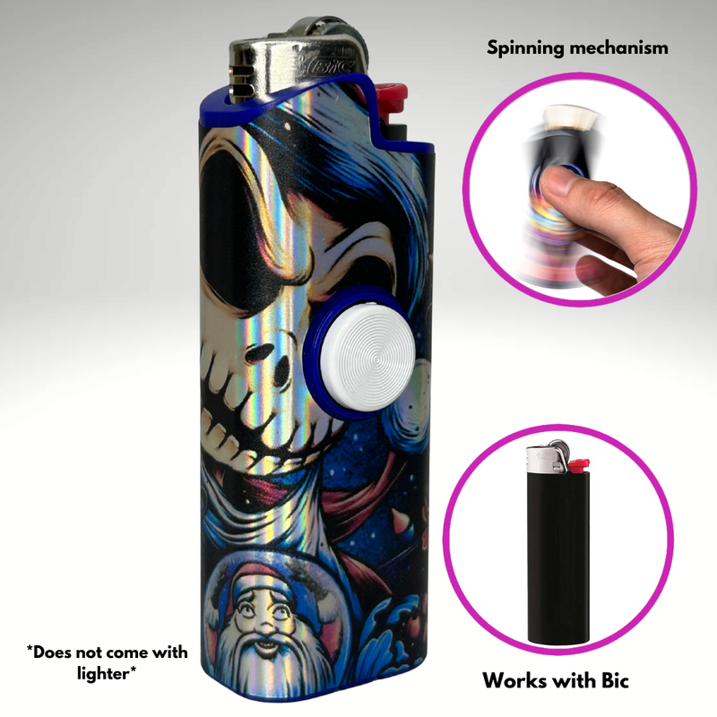 FLKR LYTR®  Fidget Spinner Lighter Case "Jack Skelly" for Bic® Spinner Lighter Case