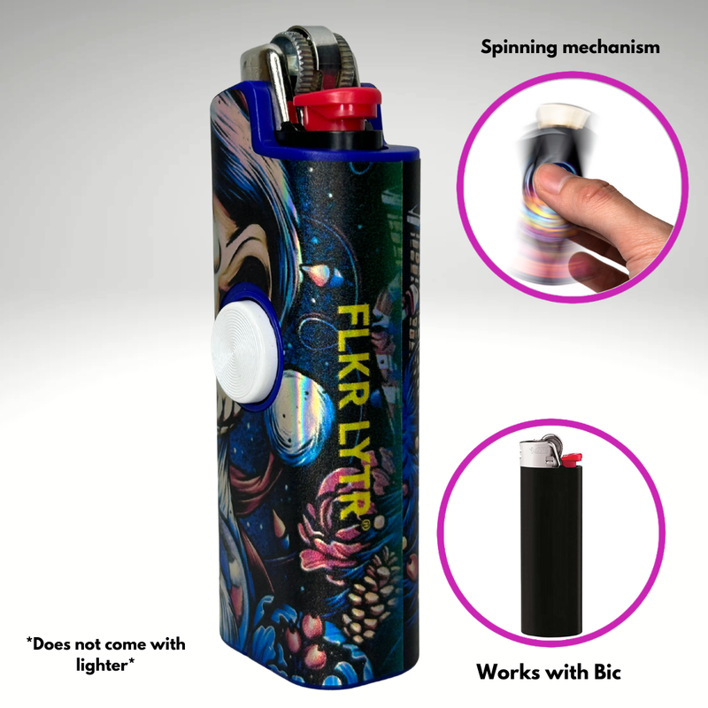FLKR LYTR®  Fidget Spinner Lighter Case "Jack Skelly" for Bic® Spinner Lighter Case