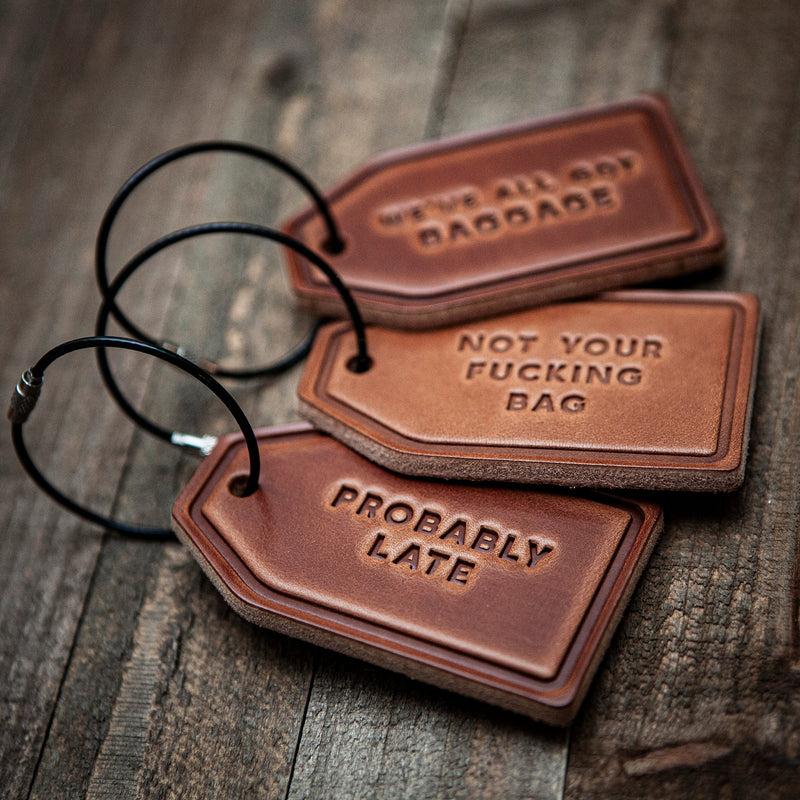 I Identify as a Carry On Leather Luggage Tag