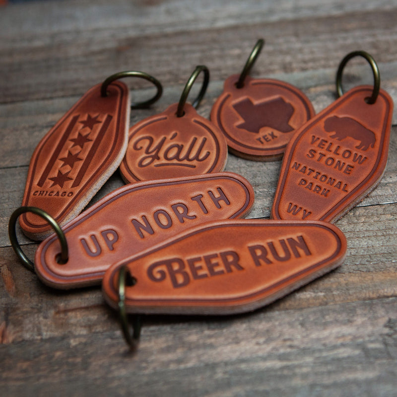 Moose Leather Keychain Circle Style