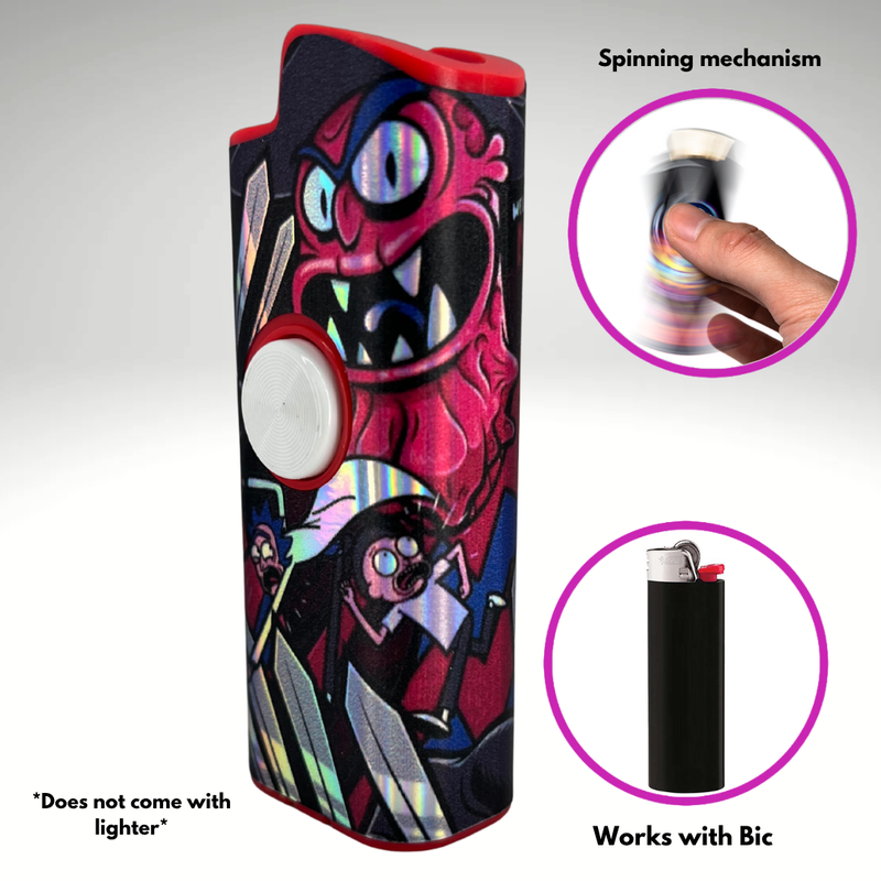 FLKR LYTR®  Fidget Spinner Lighter Case "Scarie Terrie" for Bic® Spinner Lighter Case