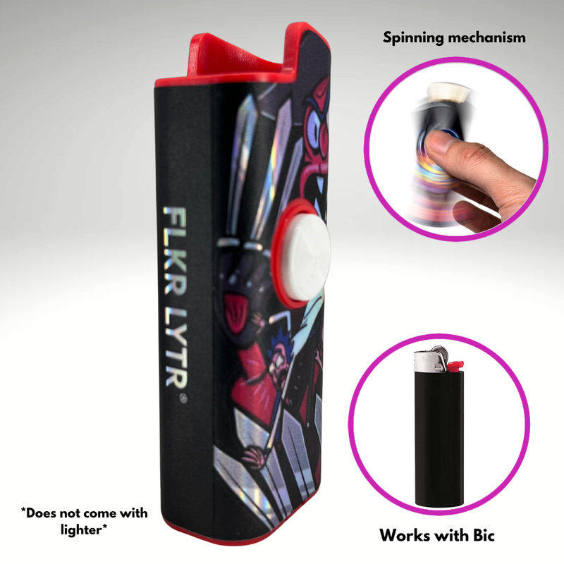 FLKR LYTR®  Fidget Spinner Lighter Case "Scarie Terrie" for Bic® Spinner Lighter Case