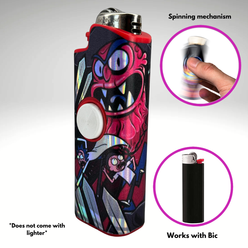 FLKR LYTR®  Fidget Spinner Lighter Case "Scarie Terrie" for Bic® Spinner Lighter Case