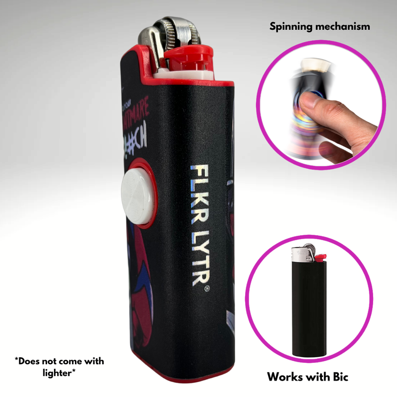 FLKR LYTR®  Fidget Spinner Lighter Case "Scarie Terrie" for Bic® Spinner Lighter Case