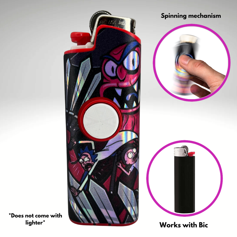 FLKR LYTR®  Fidget Spinner Lighter Case "Scarie Terrie" for Bic® Spinner Lighter Case