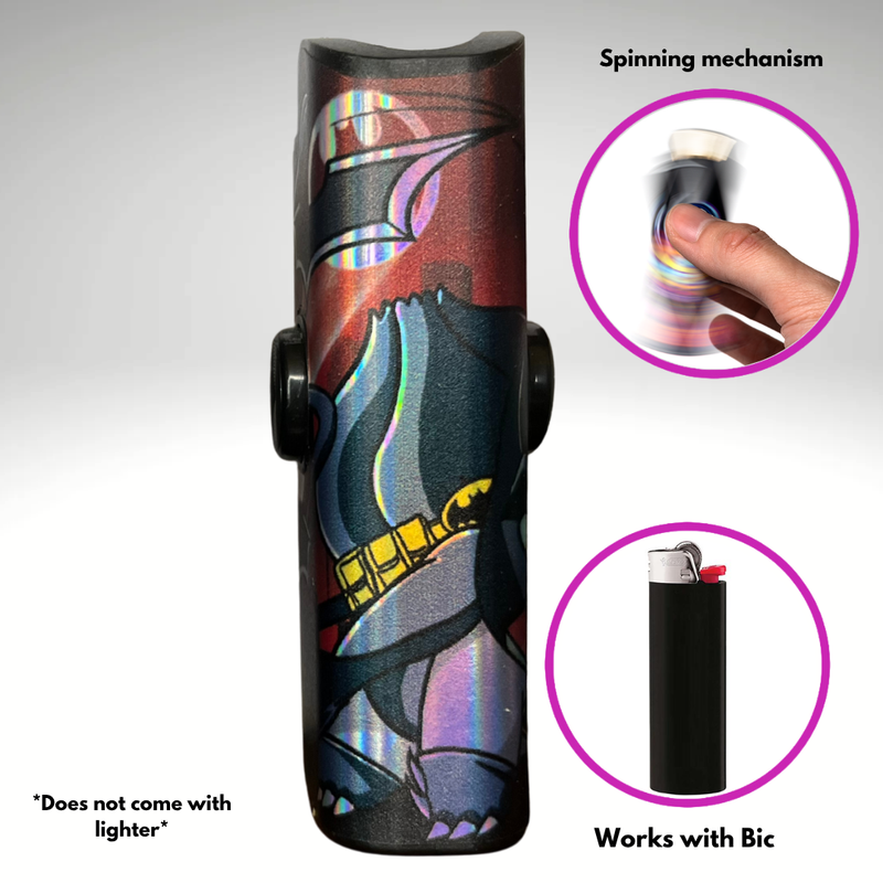 FLKR LYTR® Amazon Prime Must Have Fidget Spinner Lighter Case "The Dark Bulb" for Bic® Lighter Case