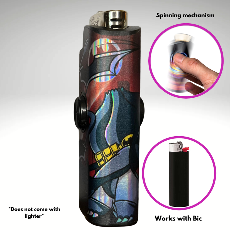 FLKR LYTR® Amazon Prime Must Have Fidget Spinner Lighter Case "The Dark Bulb" for Bic® Lighter Case