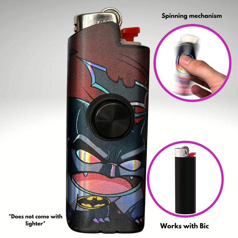 FLKR LYTR® Amazon Prime Must Have Fidget Spinner Lighter Case "The Dark Bulb" for Bic® Lighter Case