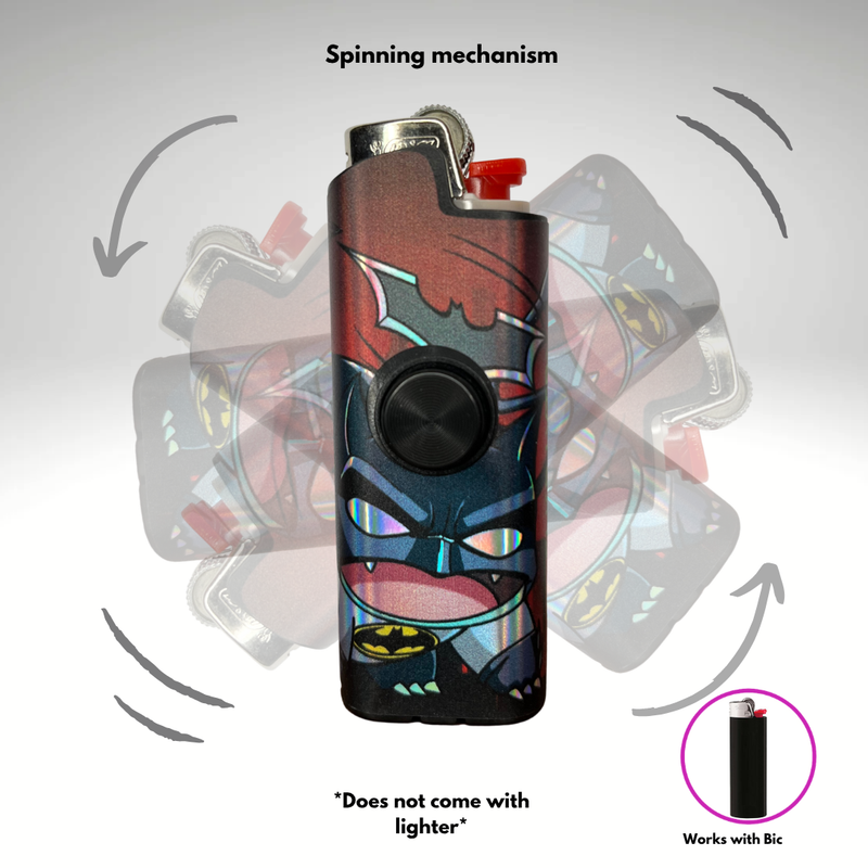 FLKR LYTR® Amazon Prime Must Have Fidget Spinner Lighter Case "The Dark Bulb" for Bic® Lighter Case