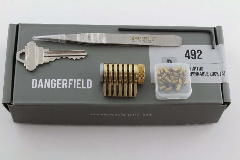 Practice Lock - Dangerfield Infinitus Repinnable Cutaway & Tweezers