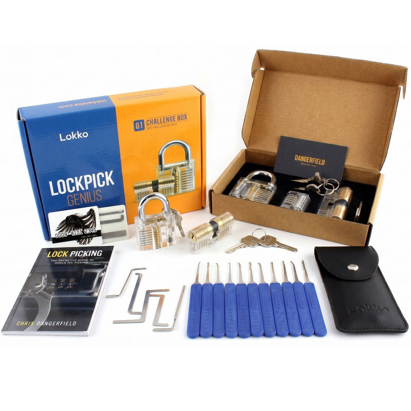 Beginners Lock Pick Set - Picks, Practice Locks, Covert Kit + How-to Guide